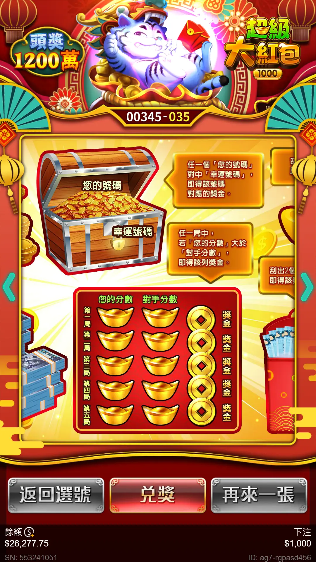 超級大紅包1000元